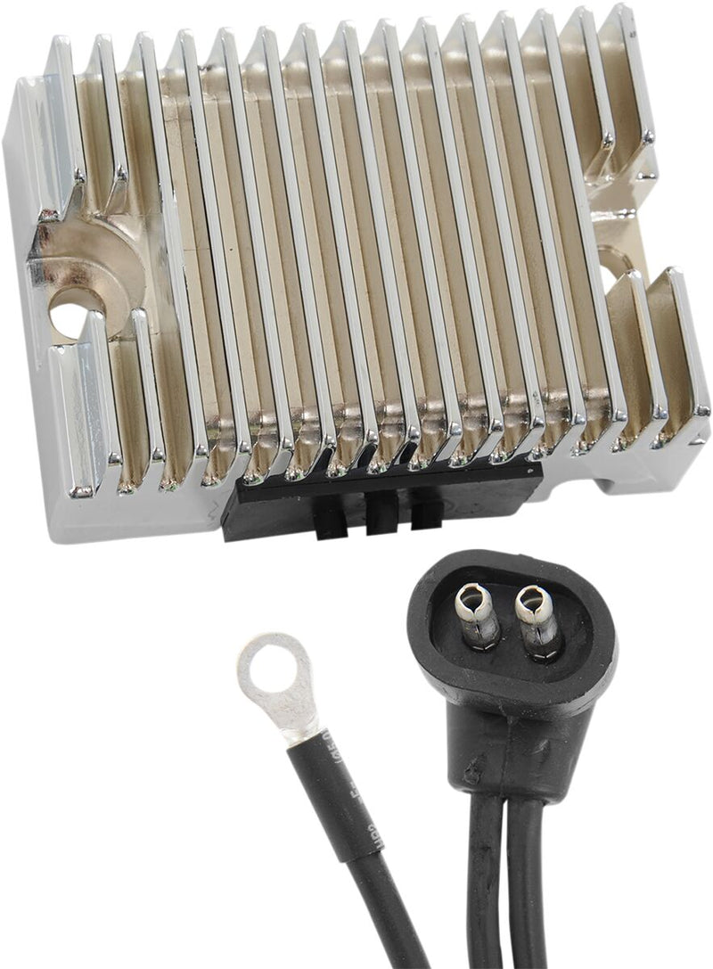 Drag Specialties Solid-state Regulator - Aluminum, Each - Chrome for Harley-Davidson Touring, Softail, Dyna & FXR 1989-1999