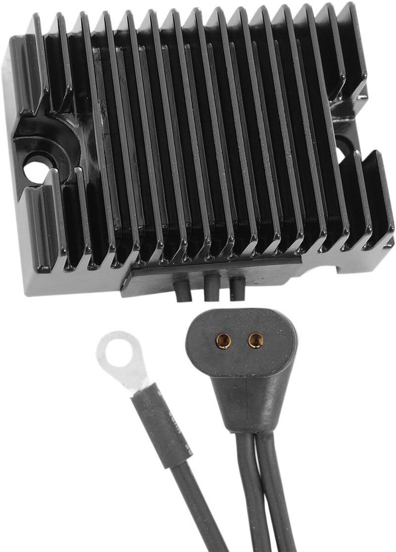 Drag Specialties Solid-state Regulator - Each, Aluminum - Black for Harley-Davidson Touring & Softail 1976-1980