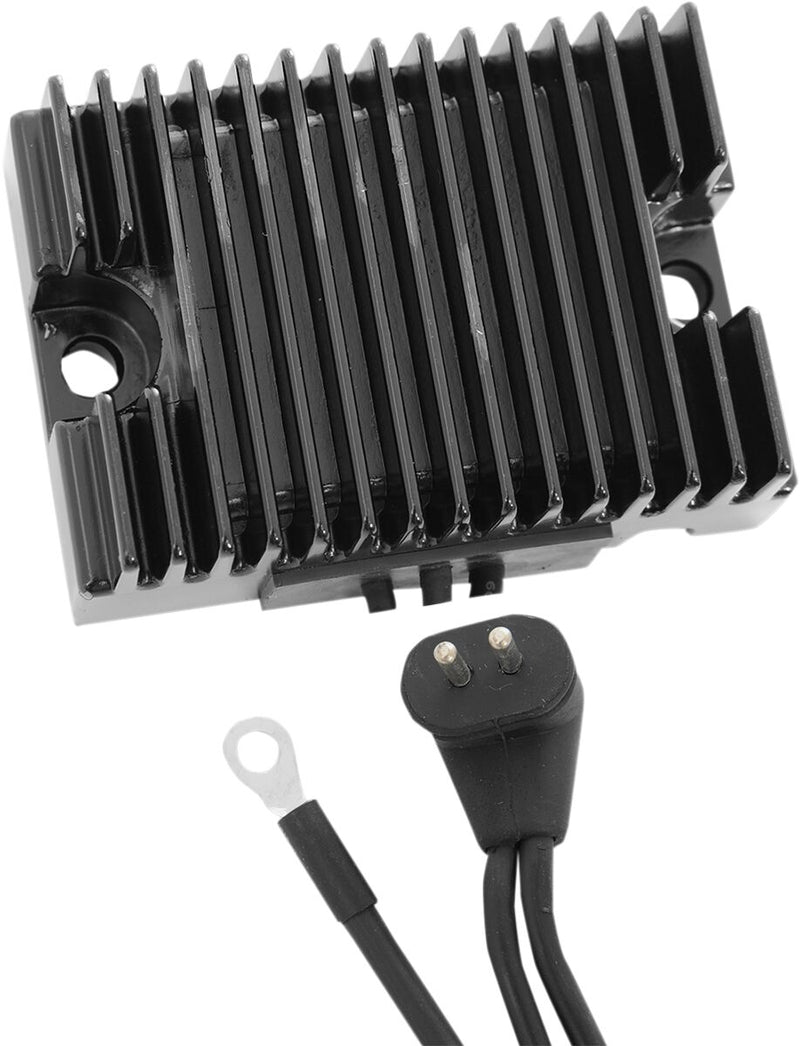 Drag Specialties Solid-state Regulator - Each, Aluminum - Black for Harley-Davidson Touring, Softail, Dyna & FXR 1981-1988