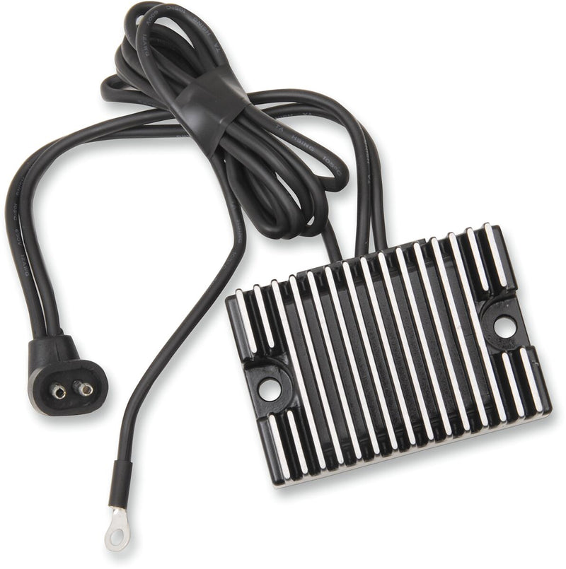 Drag Specialties Solid-state Regulator - Aluminum, Each - Black for Harley-Davidson Touring, Softail, Dyna & FXR 1989-1999