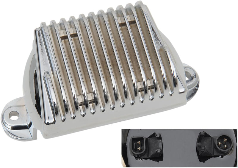 Drag Specialties Solid-state Regulator - Aluminum, Each - Chrome for Harley-Davidson Touring & Trike 2009-2013