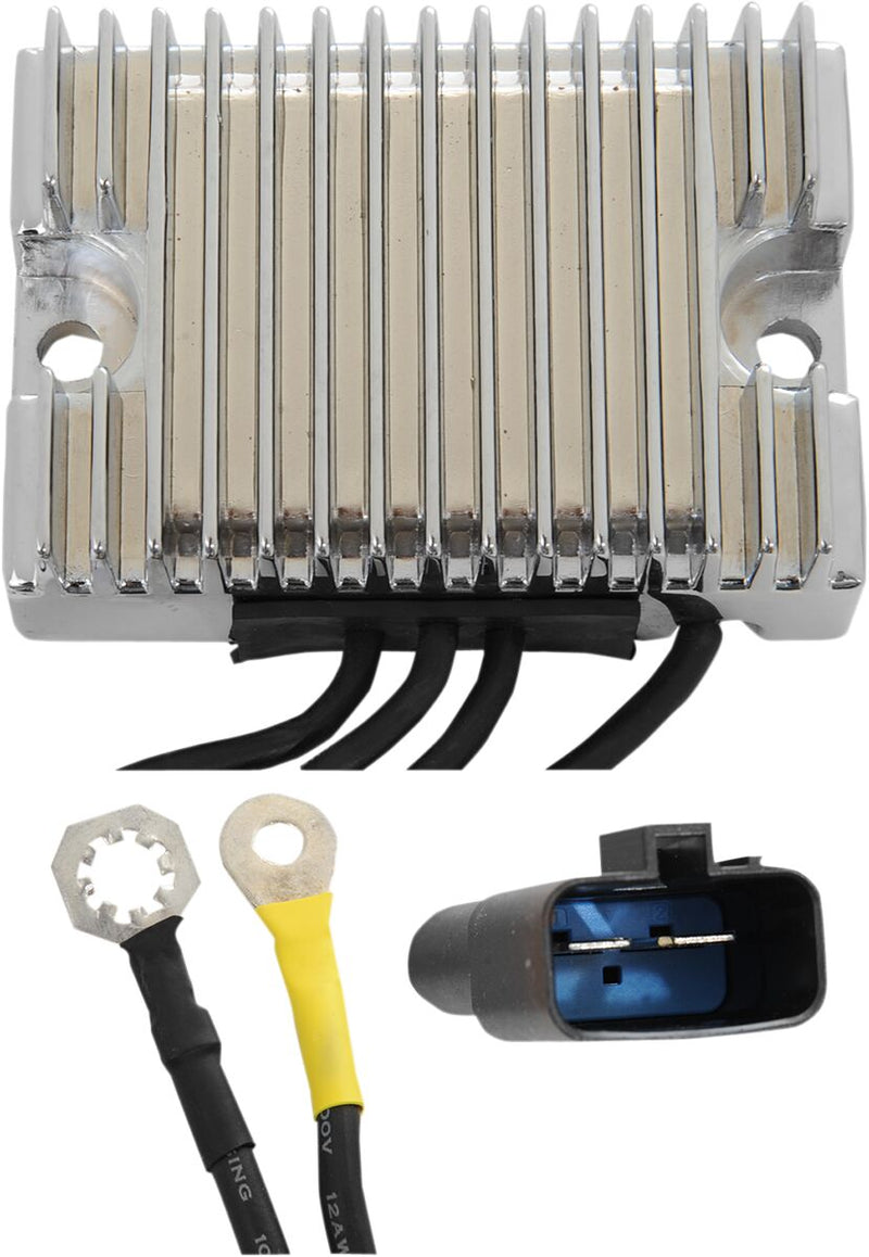Drag Specialties Solid-state Regulator - Each, Aluminum - Chrome for Harley-Davidson Dyna 2000-2003