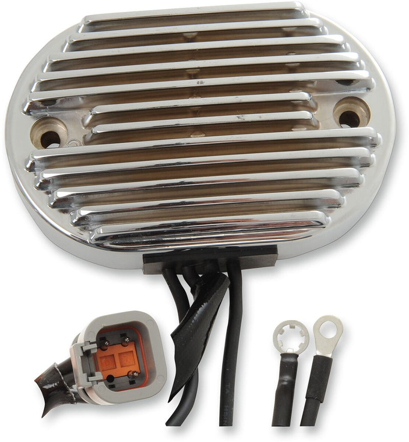 Drag Specialties Solid-state Regulator - Aluminum, Each - Chrome for Harley-Davidson Softail 2001-2006