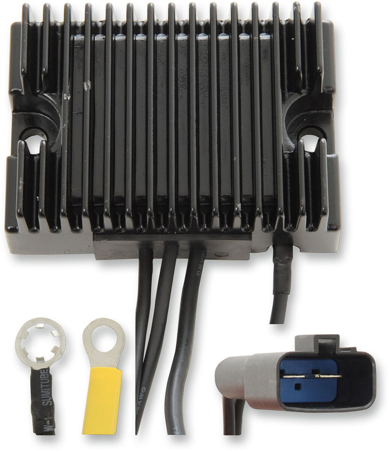 Drag Specialties Solid-state Regulator - Aluminum, Each - Black for Harley-Davidson Softail 2000
