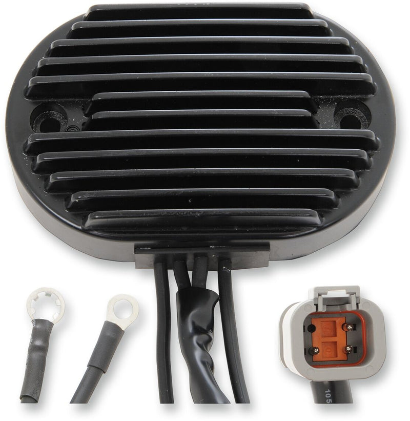 Drag Specialties Solid-state Regulator - Aluminum, Each - Black for Harley-Davidson Softail 2001-2006