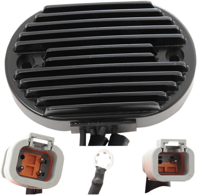 Drag Specialties Solid-state Regulator - Aluminum, Each - Black for Harley-Davidson Softail 2007