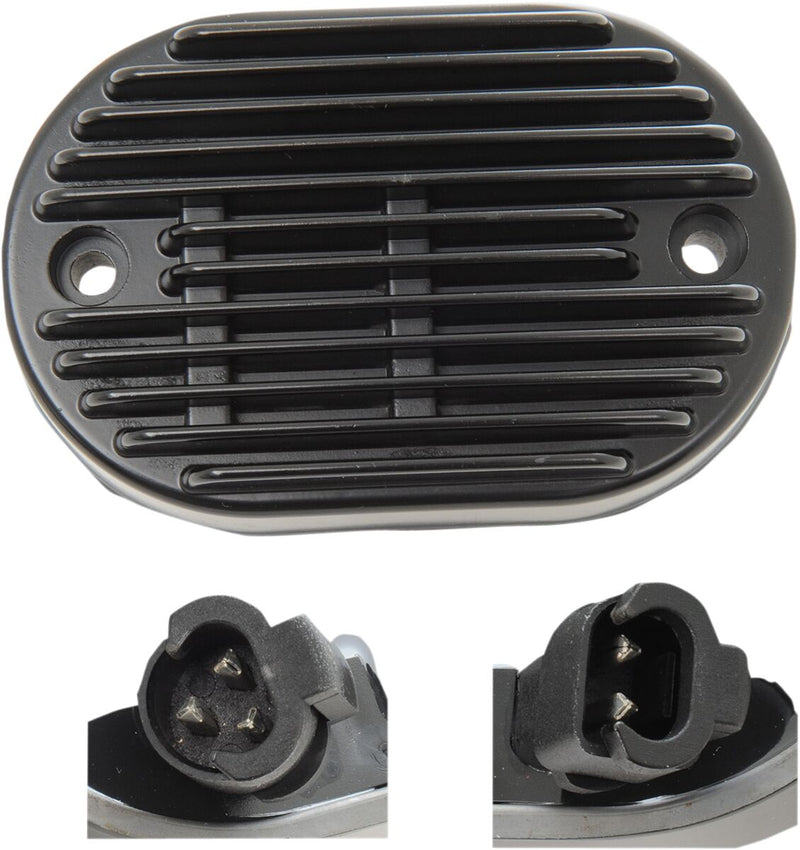 Drag Specialties Solid-state Regulator - Aluminum, Each - Black for Harley-Davidson Softail 2008-2011