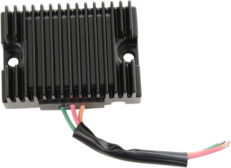 Drag Specialties Solid-state Regulator - Each, Aluminum - Black for Harley-Davidson Touring & Sportster 1965-1977