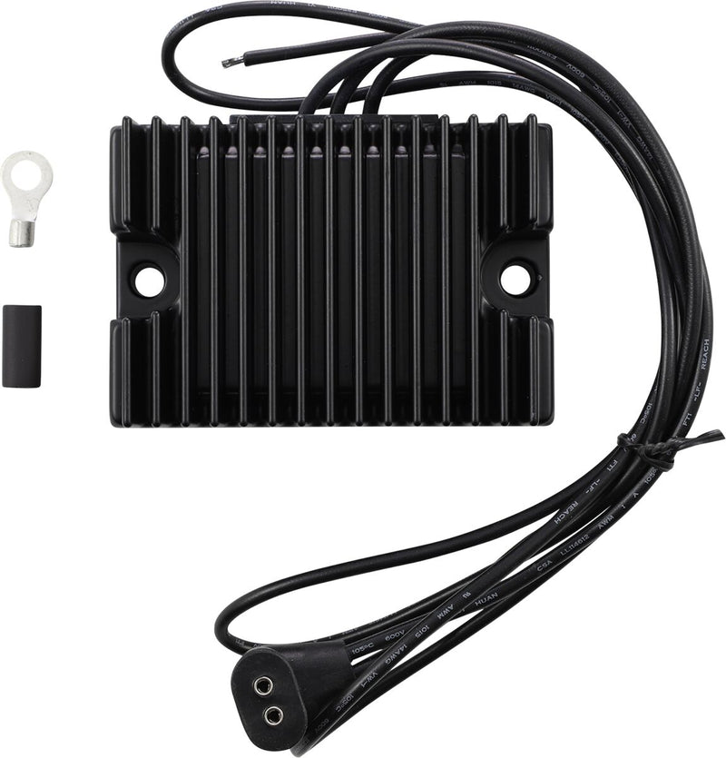 Drag Specialties Premium Voltage Regulator - Each, Aluminum - Black for Harley-Davidson Touring 1976-1980