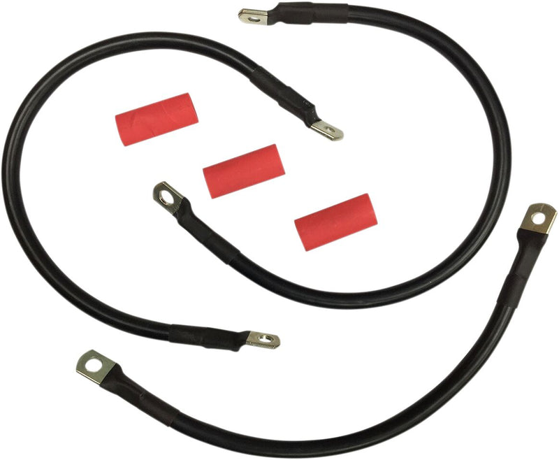 Drag Specialties Battery Cable KIT Black for Harley-Davidson Softail, Dyna & FXR 1982-1988