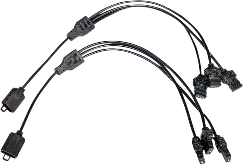 Custom Dynamics Proglow™ Wiring - 17,5 cm (7"), Pair, 3-Way Splitter - Black