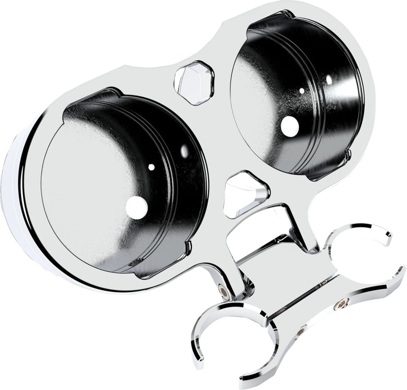 LA Choppers Gauge Mount - Billet Aluminum, Kit, Double - Chrome