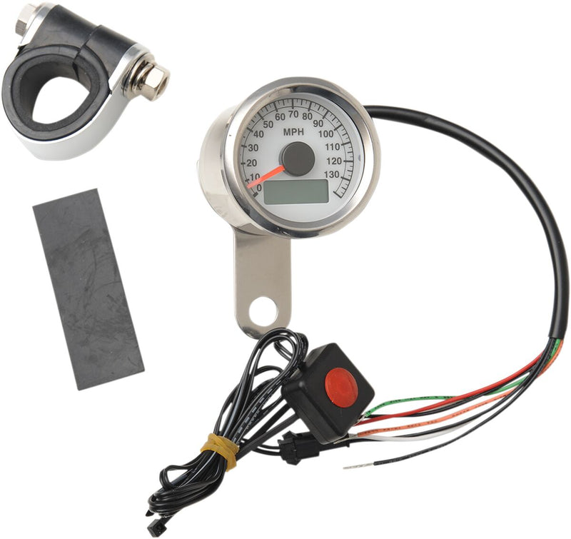 Drag Specialties Programmable Mini Electronic Speedometer with Odometer/tripmeter - MPH, Each