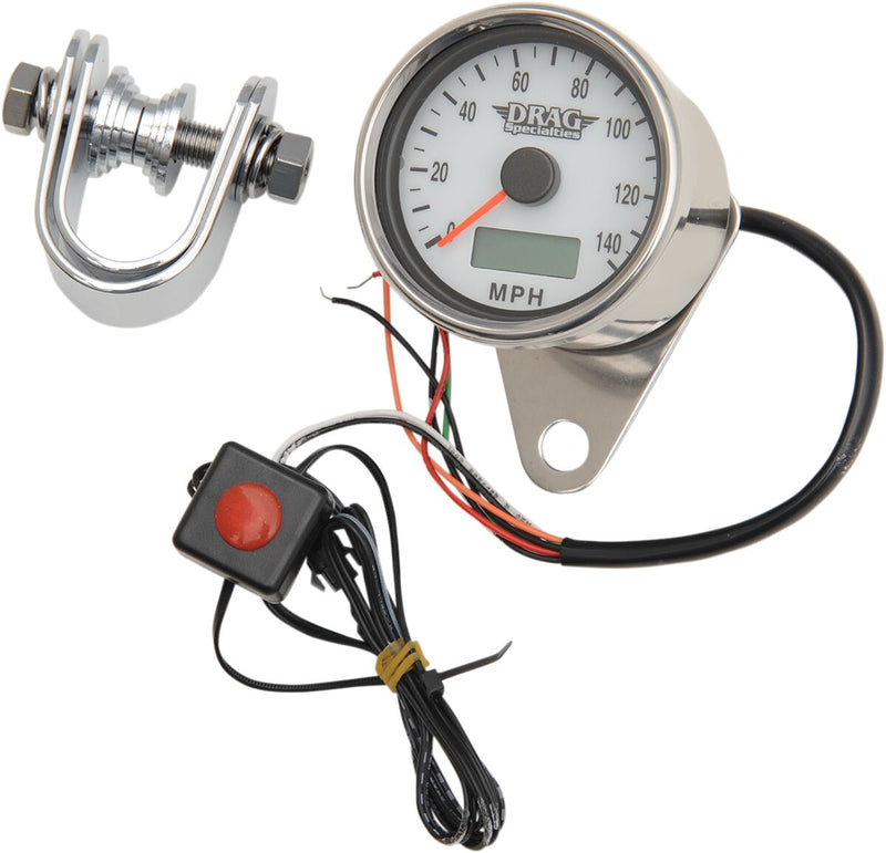 Drag Specialties Programmable Mini Electronic Speedometer with Odometer/tripmeter - MPH, Each