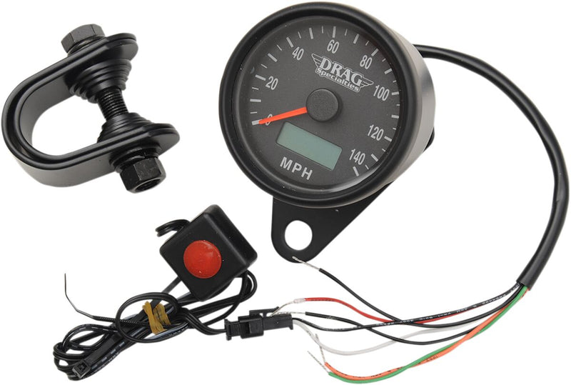 Drag Specialties Programmable Mini Electronic Speedometer with Odometer/tripmeter - MPH, Each for Harley-Davidson Touring, Softail, Sportster & Dyna 1986-2003