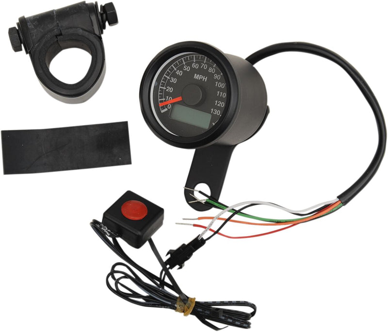 Drag Specialties Programmable Mini Electronic Speedometer with Odometer/tripmeter - MPH, Each for Harley-Davidson Touring, Softail, Sportster & Dyna 1986-2003