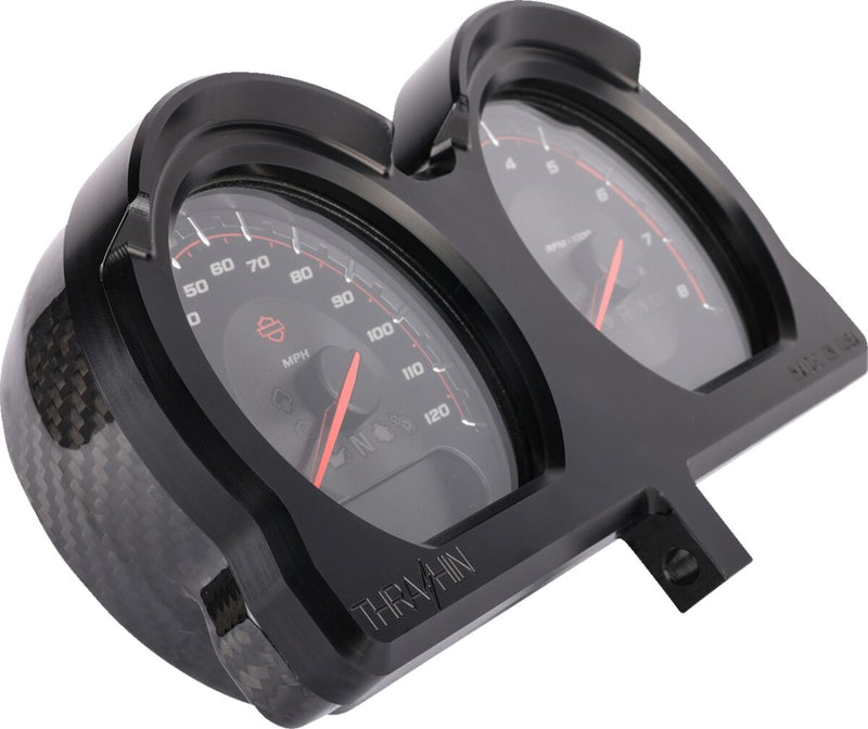 Thrashin' Supply Co. Gauge Relocation Kit - 6061 Billet Aluminum - Anodized / Black for Harley-Davidson Touring 2015-2025
