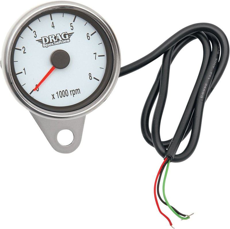 Drag Specialties 2.4" Mini Electronic 8000 RPM Tachometer - Analog Tachometer, Each