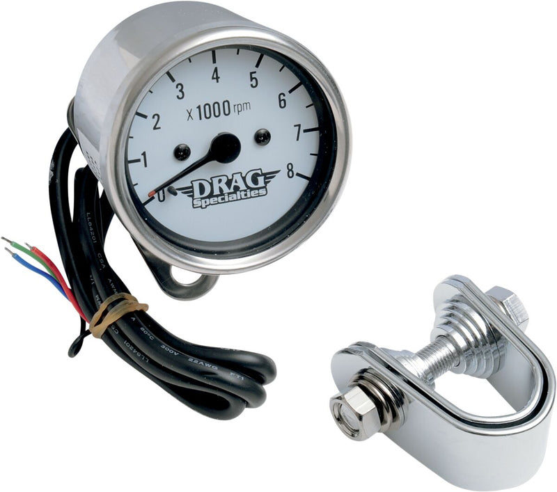 Drag Specialties 2.4" Mini Electronic 8000 RPM Tachometer - Each, Analog Tachometer