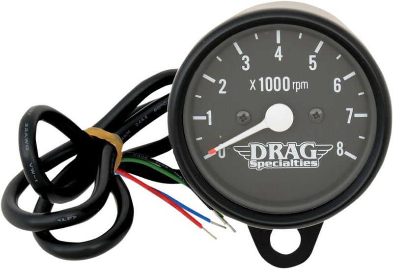 Drag Specialties 2.4" Mini Electronic 8000 RPM Tachometer - Each, Analog Tachometer