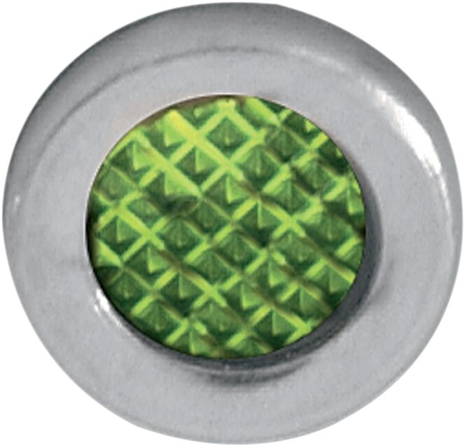 Drag Specialties Snap-in Indicator Light - Each, Green, Stainless Steel - Unfinished