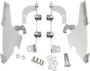 Memphis Shades Metric Windshield Trigger-Lock Complete Mount Kit for 2004-2020, 2022-2024 HONDA VT 750 C Trigger Lock Mounting Kit Polished Aluminium #MEM8966