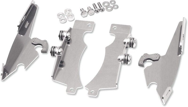 Memphis Shades Metric Windshield Trigger-Lock Complete Mount Kit for 2007-2015 YAMAHA XVS Trigger Lock Mounting Kit Polished Aluminium