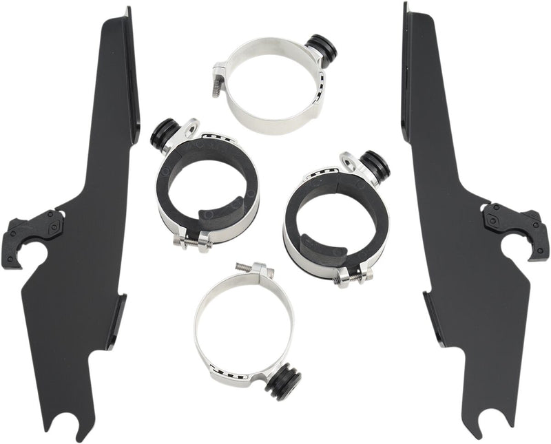 Memphis Shades Metric Windshield Trigger-Lock Complete Mount Kit for 1998-2011 YAMAHA XVS Trigger Lock Mounting Kit Black Aluminium #MEM8992