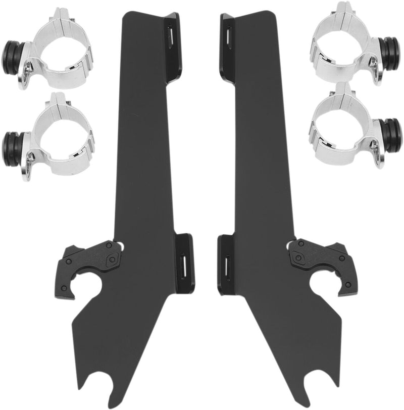 Memphis Shades Metric Windshield Trigger-Lock Complete Mount Kit for 2004-2009 HONDA VTX 1300 C Trigger Lock Mounting Kit Black Aluminium #MEM8994