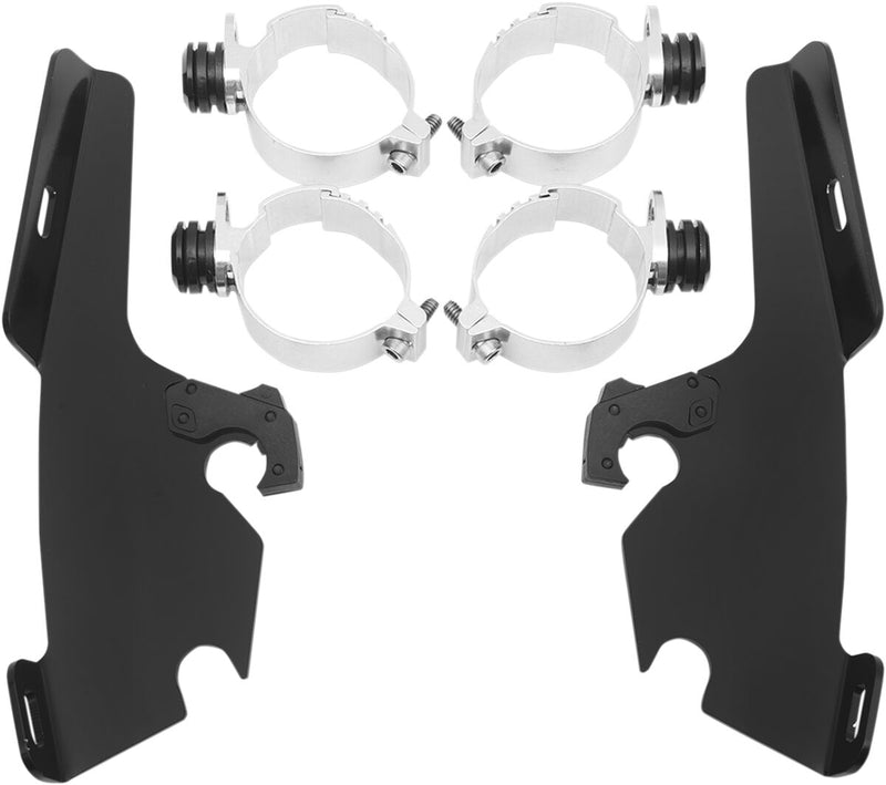 Memphis Shades Metric Windshield Trigger-Lock Complete Mount Kit for 1997-2003 HONDA GL 1500 C Trigger Lock Mounting Kit Black Aluminium #MEM8999