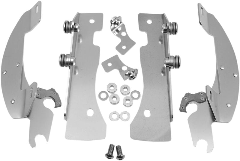 Memphis Shades Metric Windshield Trigger-Lock Complete Mount Kit for 1999-2014 YAMAHA Trigger Lock Mounting Kit Polished Aluminium #MEK1906