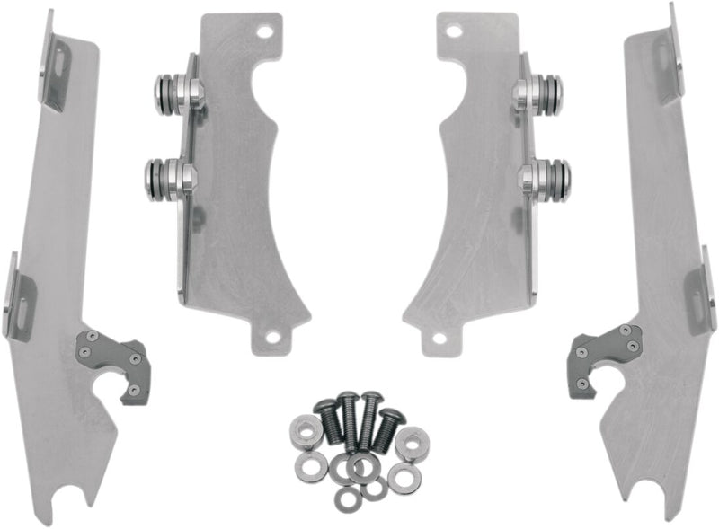 Memphis Shades Metric Windshield Trigger-Lock Complete Mount Kit for 2007-2017 YAMAHA XVS 1300 Trigger Lock Mounting Kit Polished Aluminium #MEK1909