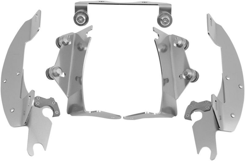 Memphis Shades Metric Windshield Trigger-Lock Complete Mount Kit for 2006-2025 KAWASAKI VN 900 Trigger Lock Mounting Kit Polished Aluminium #MEK1911