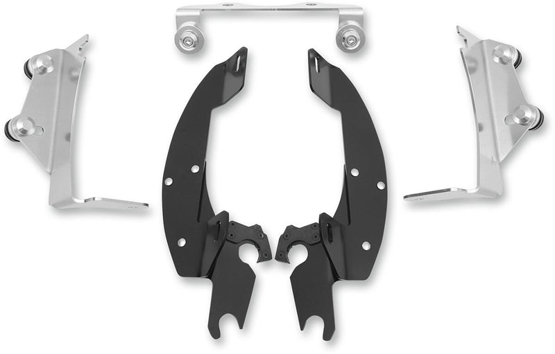 Memphis Shades Metric Windshield Trigger-Lock Complete Mount Kit for 2006-2025 KAWASAKI VN 900 Trigger Lock Mounting Kit Black Aluminium #MEK1912