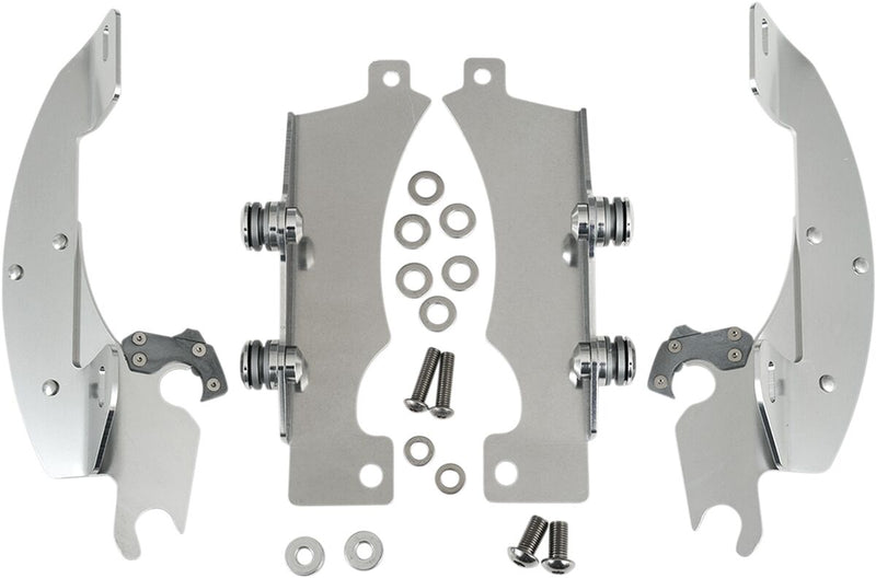 Memphis Shades Metric Windshield Trigger-Lock Complete Mount Kit for 2009-2015 YAMAHA XVS 950 Trigger Lock Mounting Kit Polished Aluminium #MEK1915