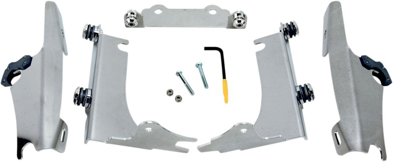 Memphis Shades Metric Windshield Trigger-Lock Complete Mount Kit for 1996-2006 KAWASAKI Trigger Lock Mounting Kit Polished Aluminium #MEK1925