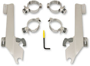 Memphis Shades Metric Windshield Trigger-Lock Complete Mount Kit Trigger Lock Mounting Kit Polished Aluminium