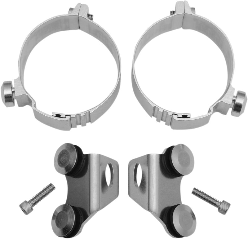 Memphis Shades Metric Mounting Hardware Kit for Fork Deflectors Mounting Kit Polished Wind Deflector Aluminium #MEK1934