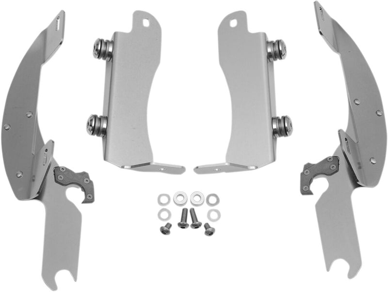 Memphis Shades Metric Windshield Trigger-Lock Complete Mount Kit for 2009-2014 KAWASAKI VN 1700 Trigger Lock Mounting Kit Polished Aluminium #MEK1935