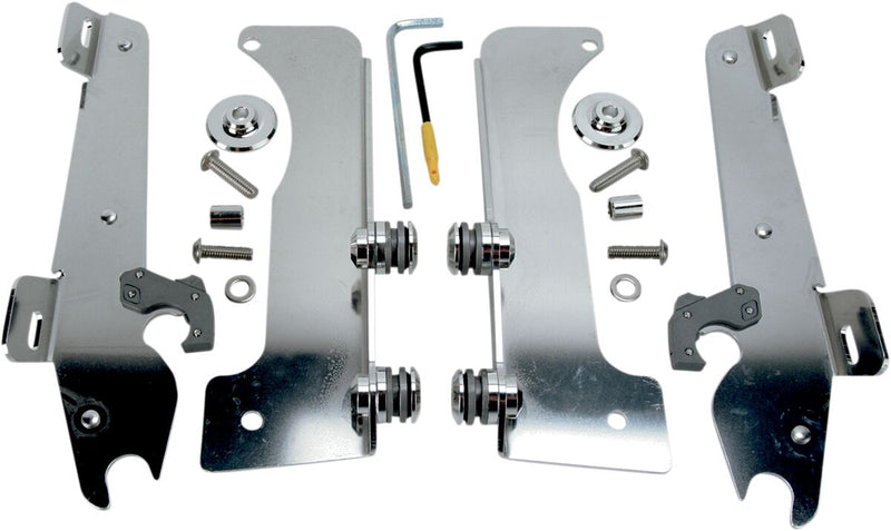 Memphis Shades Metric Windshield Trigger-Lock Complete Mount Kit for 2006-2014 YAMAHA XV 1900 Trigger Lock Mounting Kit Polished Aluminium