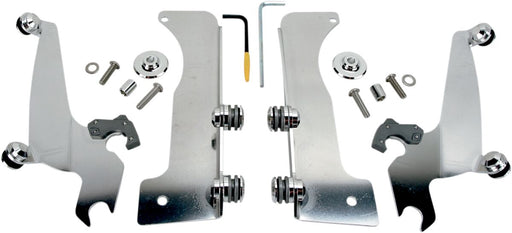 Memphis Shades Metric No-Tool Trigger-Lock Mount Kit for Sportshield for 2006-2014 YAMAHA XV 1900 Mounting Kit Polished Complete Windshield Aluminium