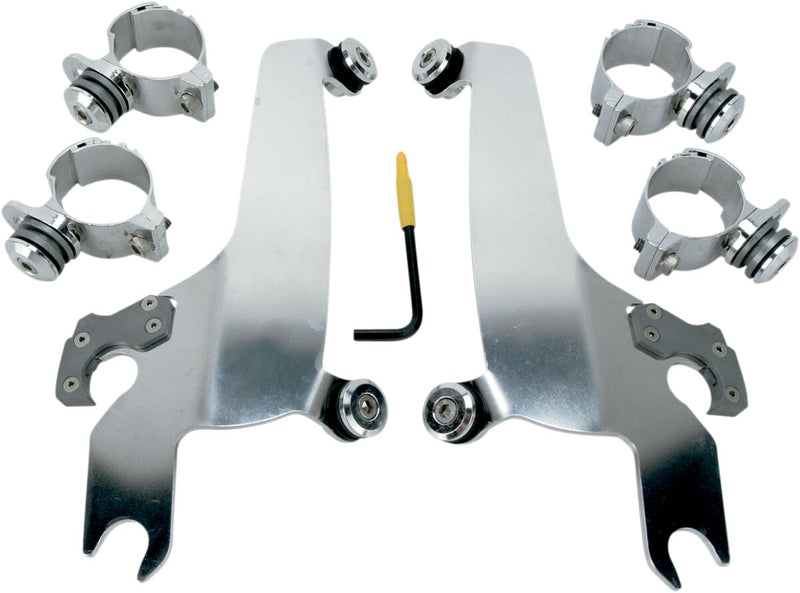 Memphis Shades Metric No-Tool Trigger-Lock Mount Kit for Sportshield for 2010-2016 HONDA VT 1300 CR Mounting Kit Polished Complete Windshield Alumi...