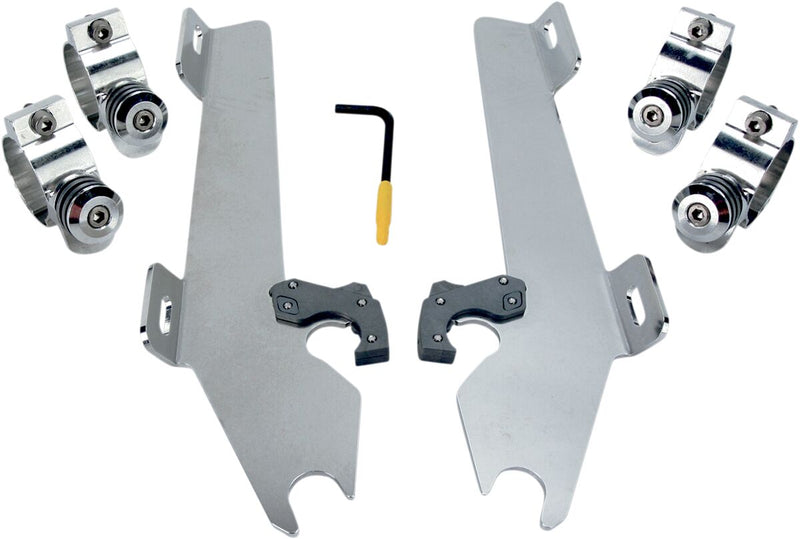 Memphis Shades Metric Windshield Trigger-Lock Complete Mount Kit for 2010-2016 HONDA VT 1300 CR Trigger Lock Mounting Kit Polished Aluminium