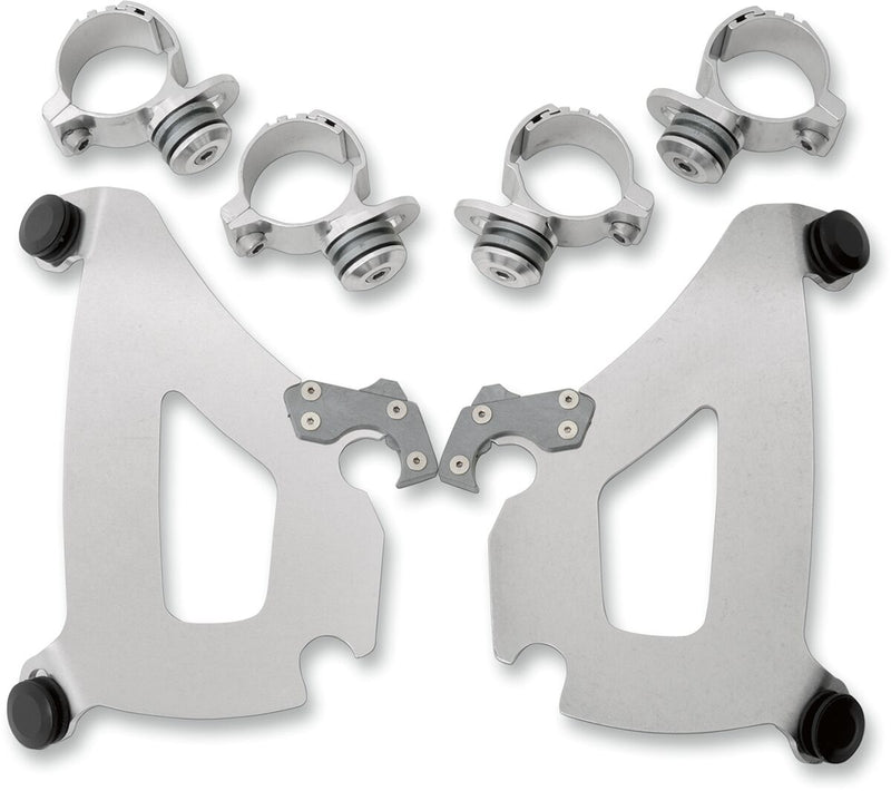 Memphis Shades Metric Bullet Fairing Mount Kit for 2000-2015 HONDA VT 750 Mounting Kit Polished Complete Aluminium #MEK1958