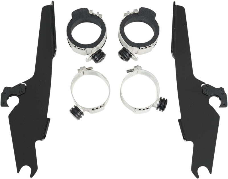 Memphis Shades Metric Windshield Trigger-Lock Complete Mount Kit for 1998-2011 YAMAHA XVS Trigger Lock Mounting Kit Black Aluminium #MEB8980
