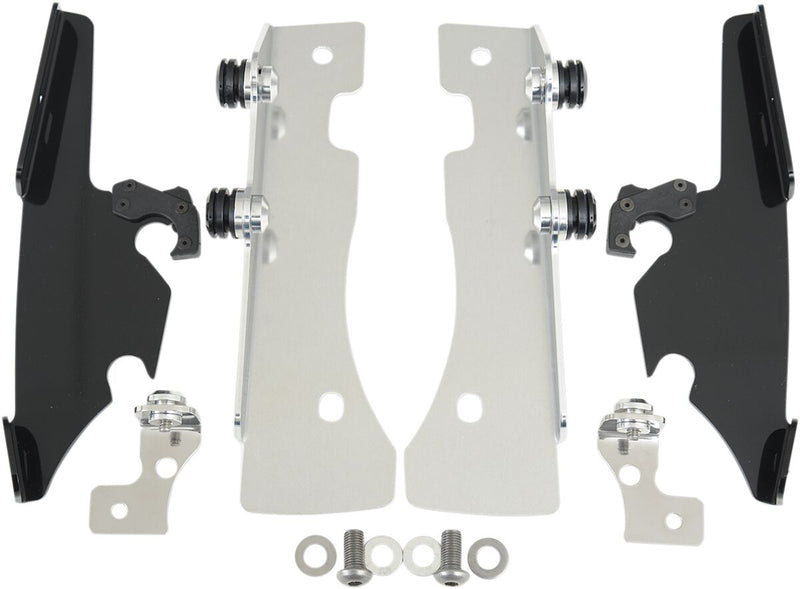 Memphis Shades Metric Windshield Trigger-Lock Complete Mount Kit for 1999-2014 YAMAHA Trigger Lock Mounting Kit Black Aluminium #MEB8981