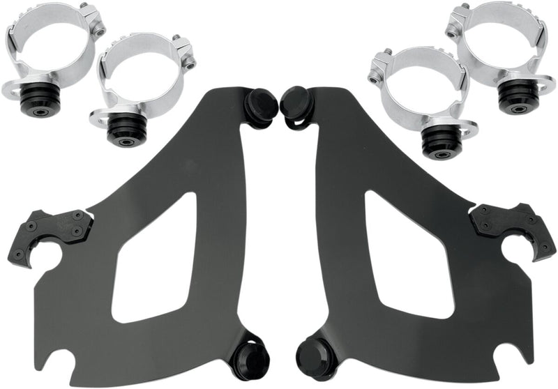 Memphis Shades Metric Bullet Fairing Mount Kit for 2010-2020, 2022-2024 HONDA VT 1300 CX Mounting Kit Black Complete Aluminium