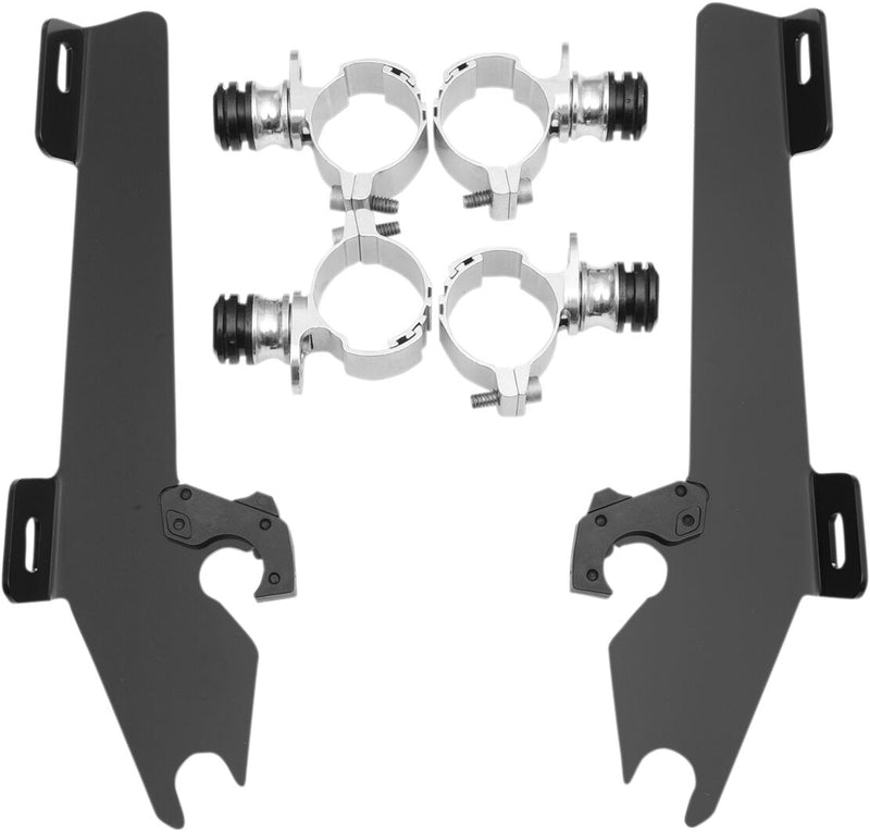 Memphis Shades Metric Windshield Trigger-Lock Complete Mount Kit for 2010-2014 HONDA VT 1300 CS Trigger Lock Mounting Kit Black Aluminium #MEK1967