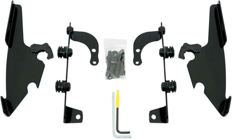Memphis Shades Metric Windshield Trigger-Lock Complete Mount Kit for 2010-2020, 2022-2023 HONDA VT 750 C2B Trigger Lock Mounting Kit Black Aluminium #MEB8966