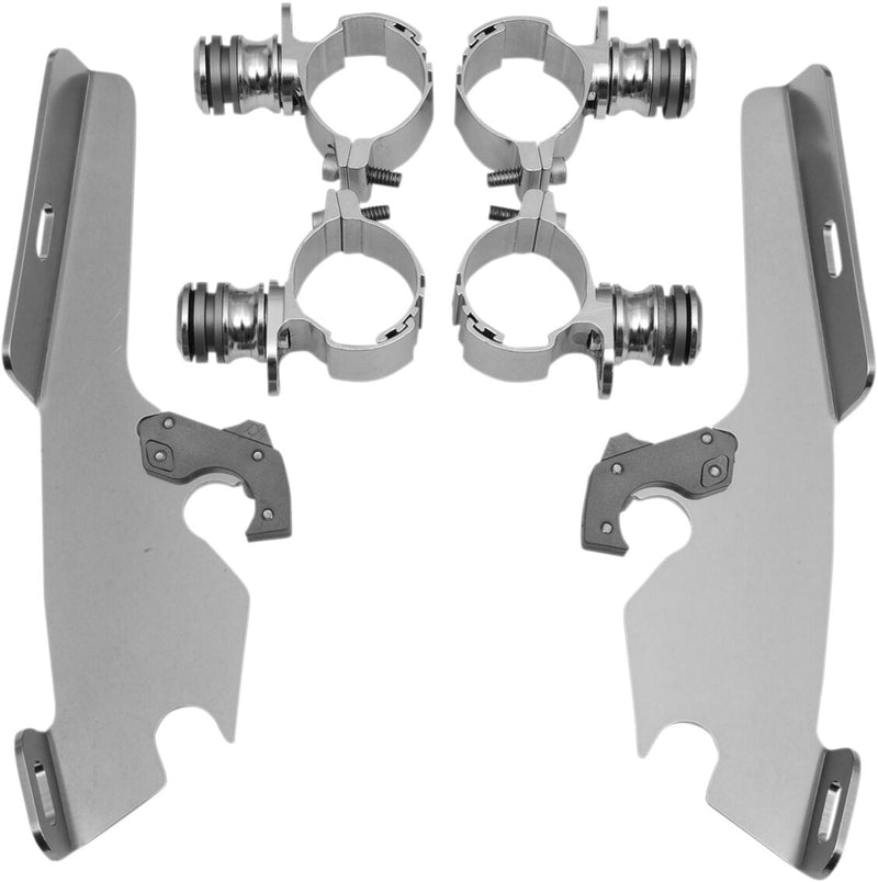 Memphis Shades Metric Windshield Trigger-Lock Complete Mount Kit for 2010-2014 HONDA VT 1300 CS Trigger Lock Mounting Kit Polished Aluminium #MEK1968